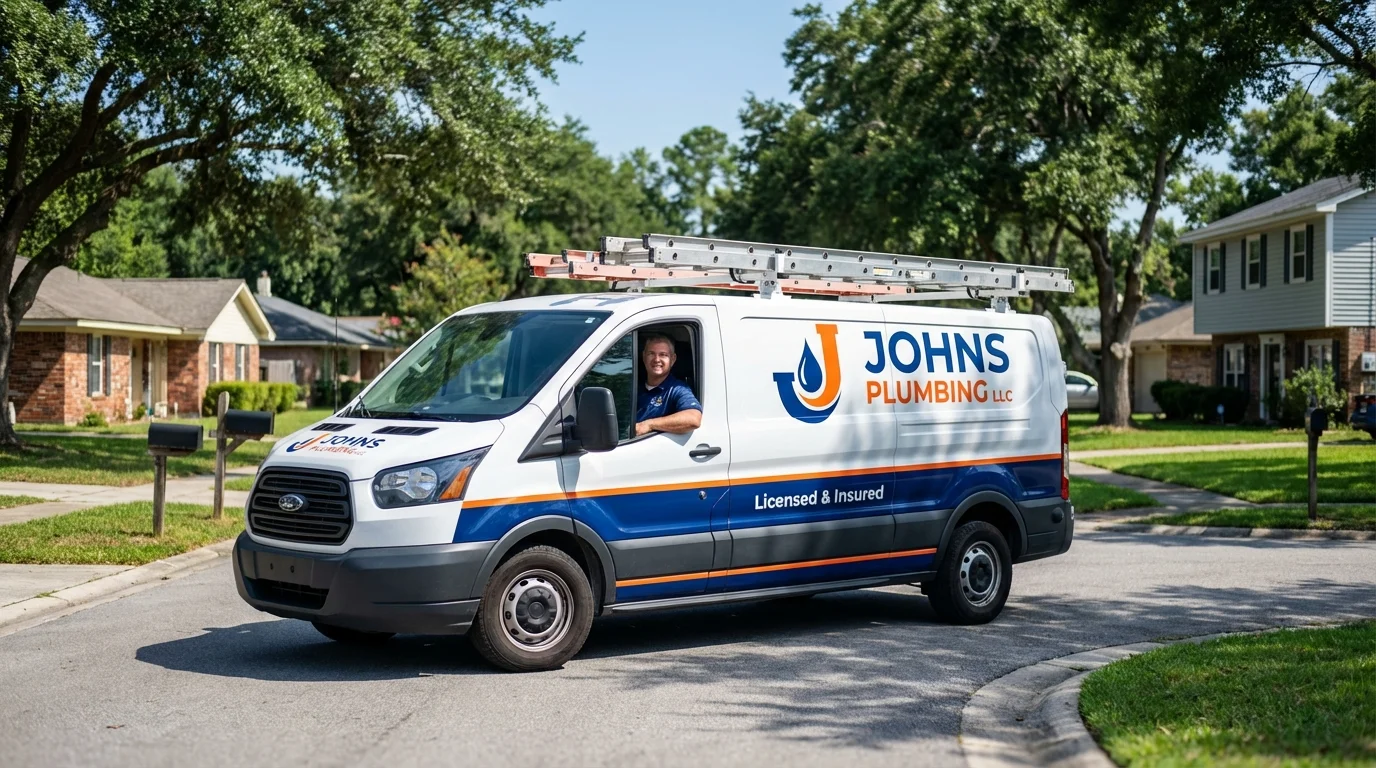 Johns Plumbing LLC service van in New Market, TN