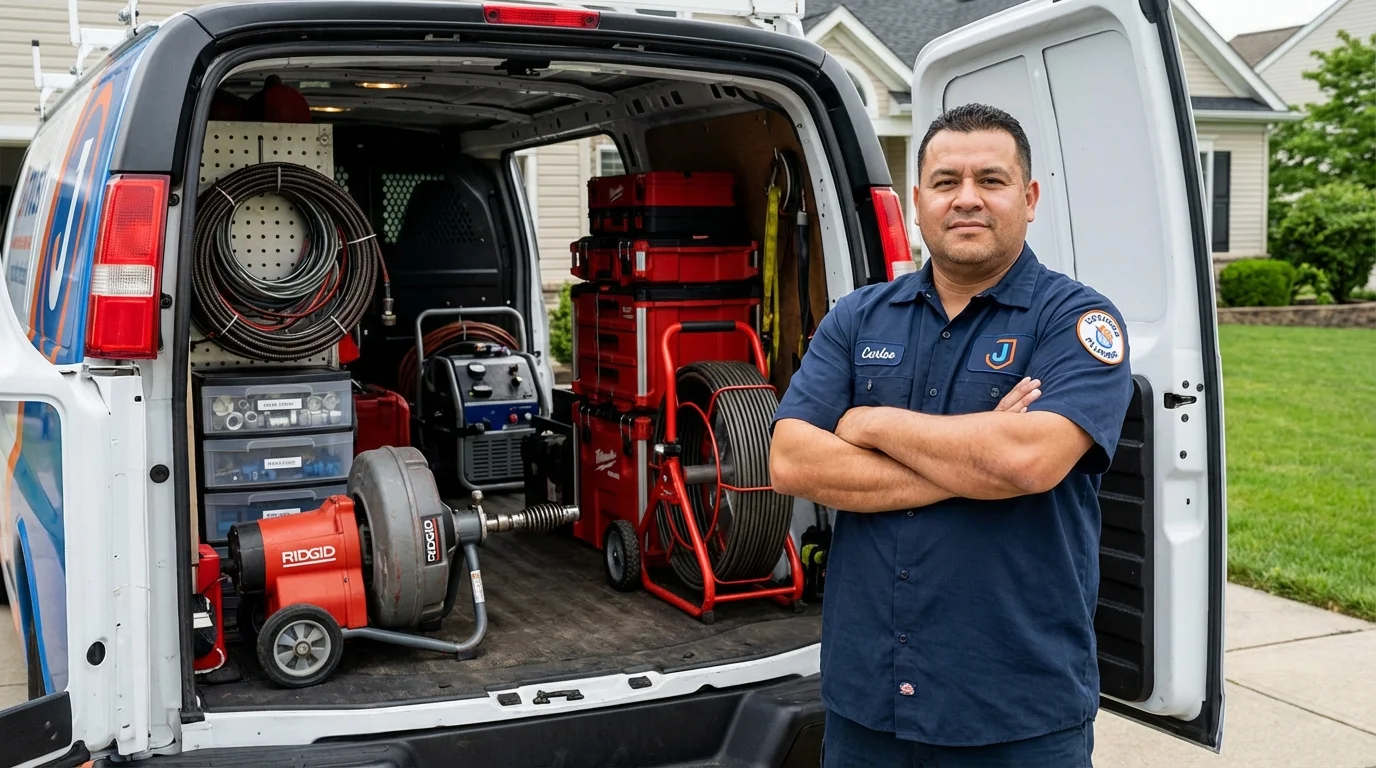 Professional drain cleaning equipment and Johns Plumbing LLC plumber in New Market