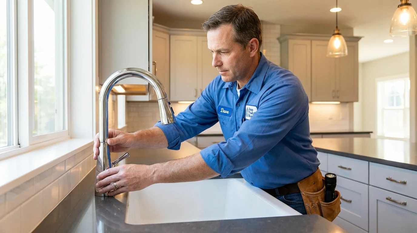 Kitchen faucet installation by Johns Plumbing LLC in New Market